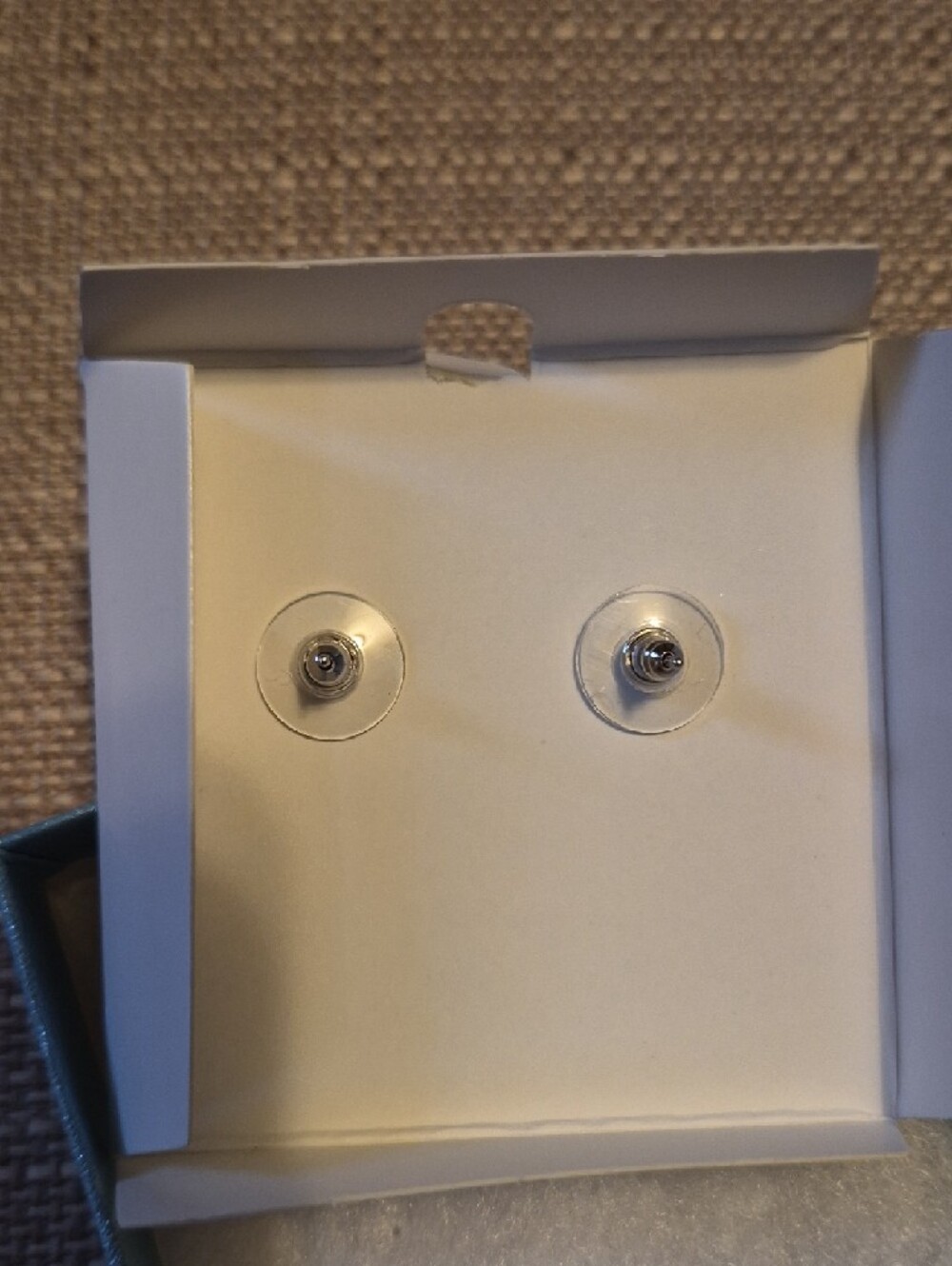 Touchstone Crystal Silver-Tone Clear Stud Earrings - Picture 2 of 3